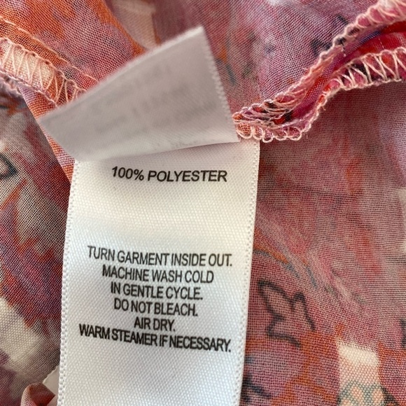 Crosby Ombré Mandala Pink Floral Sheer Top NWT Size XS - Picture 8 of 10